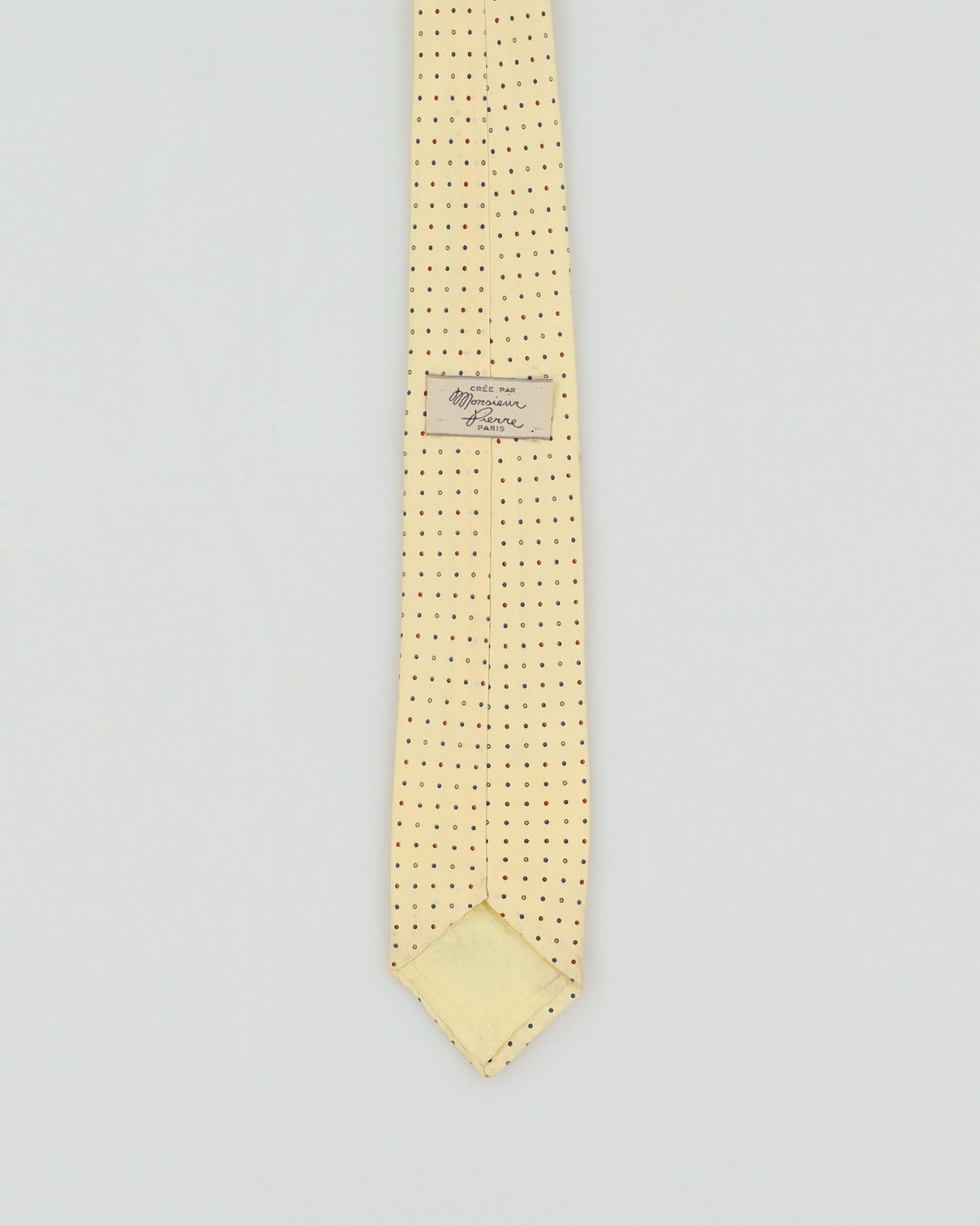 Vintage 70s Monsieur Pierre Yellow Dot Patterned Tie