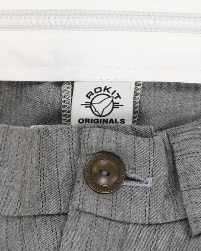 Rokit Originals 70s Grey Pinstripe Trousers - W35