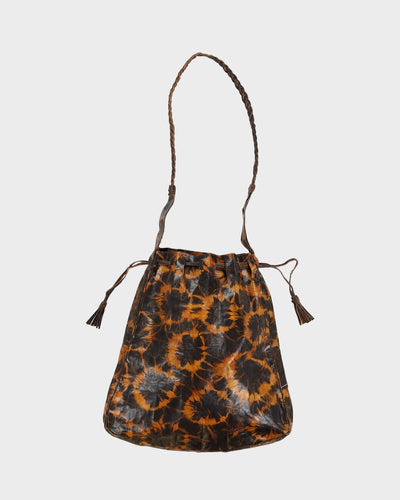 Vintage 1970s Brown Leather Shoulder Bag - One Size