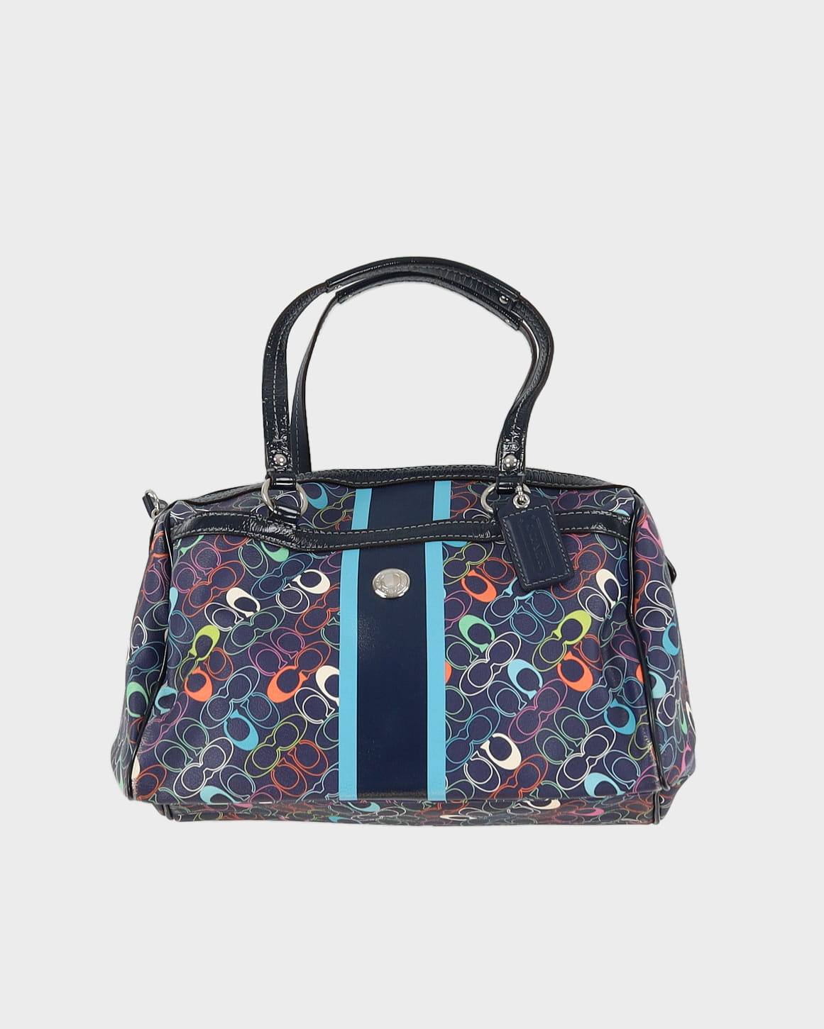Coach Blue Logo Patterned Handbag - One Size