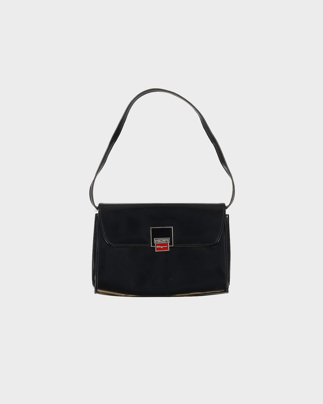 Salvatore Ferragamo Black Patent Handbag - One Size