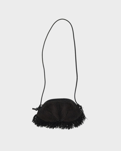 Issey Miyake Plisse Black Fabric Handbag - One Size