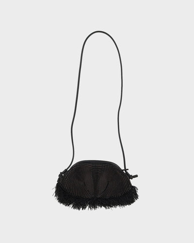 Issey Miyake Plisse Black Fabric Handbag - One Size
