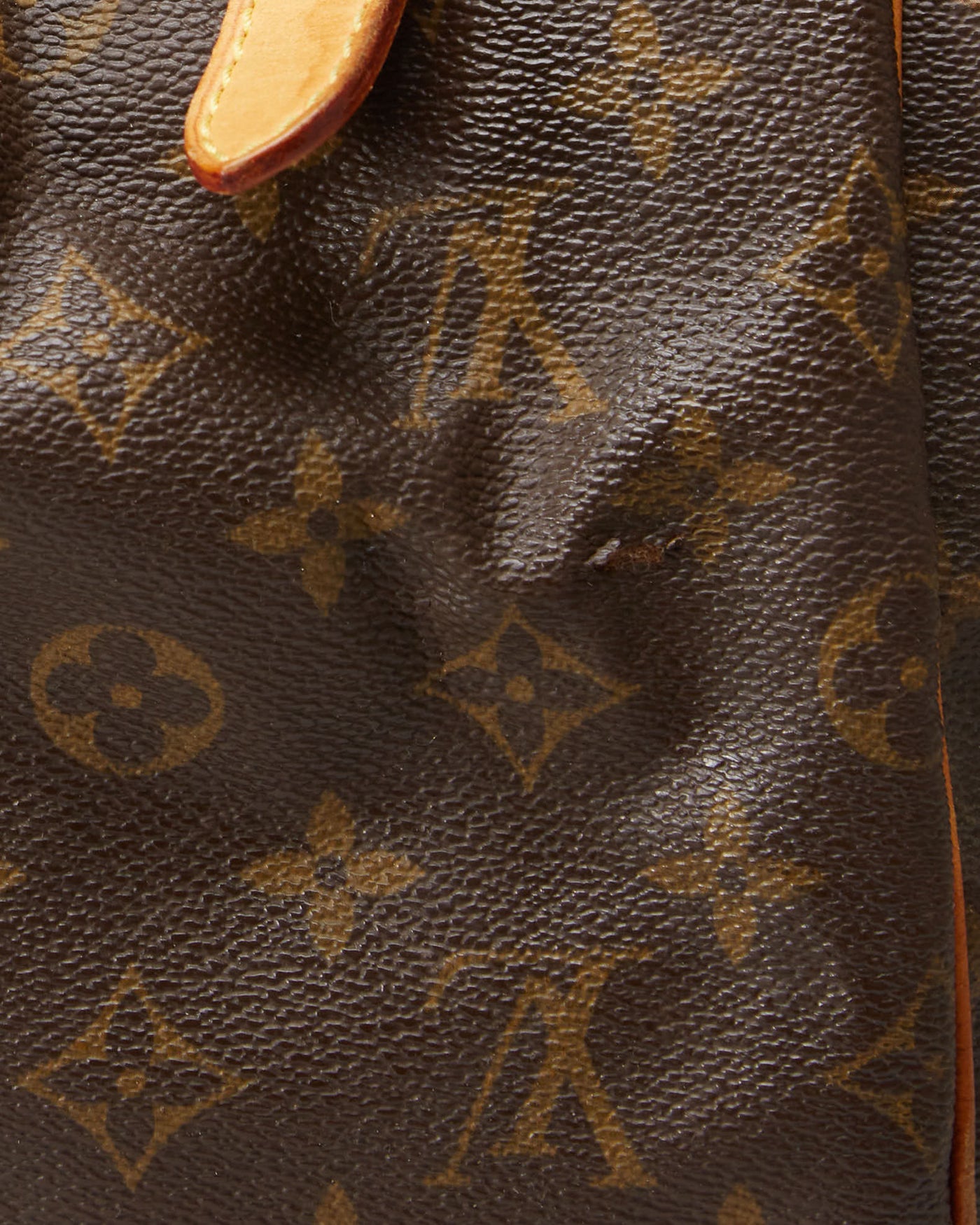 Louis Vuitton Brown Logo Leather Handbag - One Size