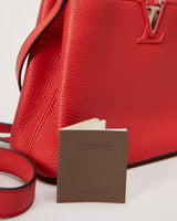 Louis Vuitton Capucines Red Leather Handbag - One Size