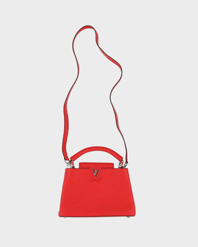 Louis Vuitton Capucines Red Leather Handbag - One Size