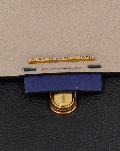 Marc By Marc Jacobs Blue Black Grey Leather Handbag - One Size