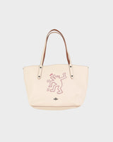 Coach Keith Haring Collaboration Limited Edition Chalk Leather Tote Handbag - One Size
