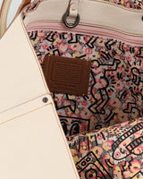 Coach Keith Haring Collaboration Limited Edition Chalk Leather Tote Handbag - One Size