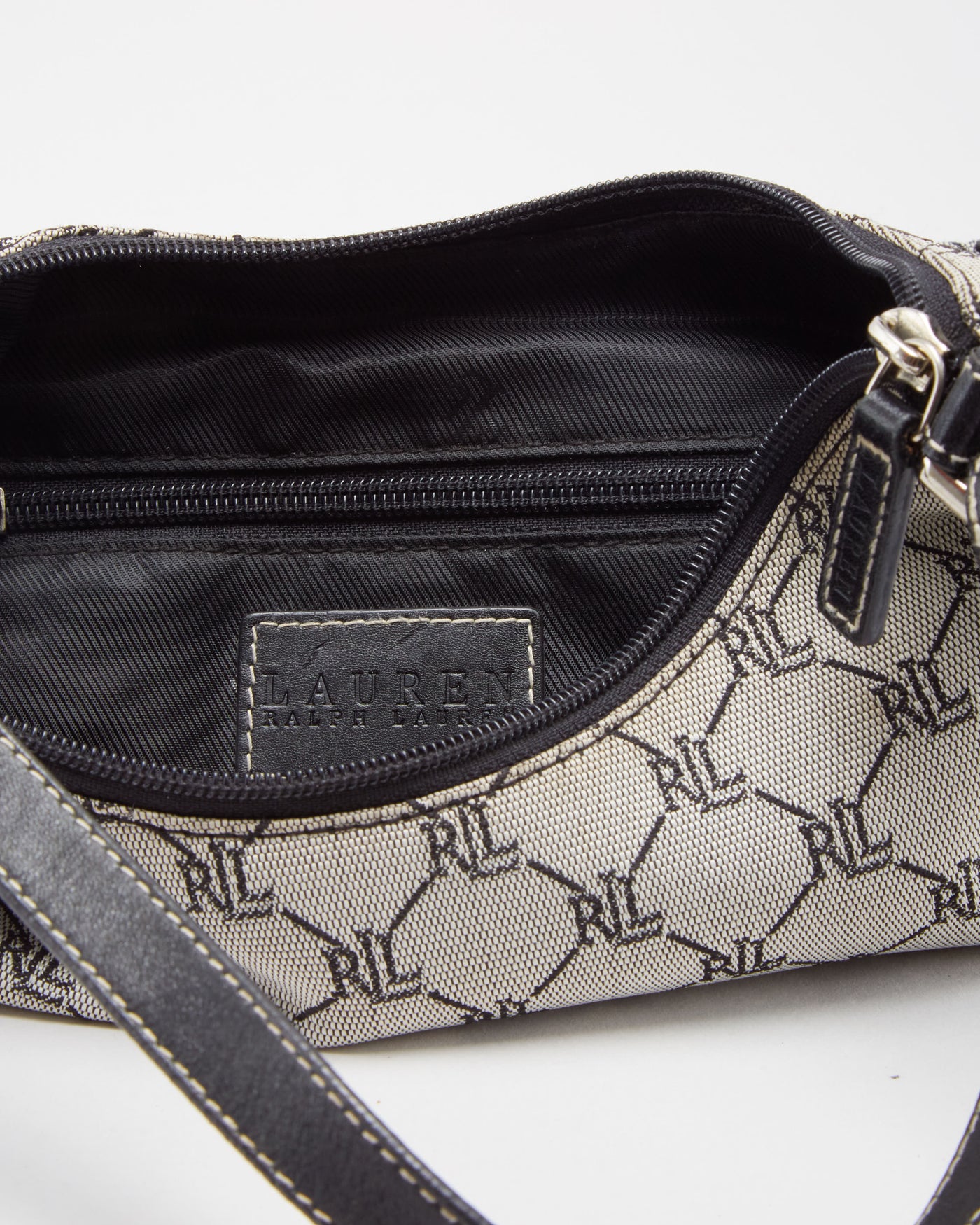 Ralph Lauren Black Logo Fabric Handbag