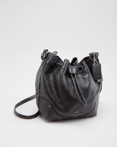 Coach Black Leather Bucket Shoulder Bag