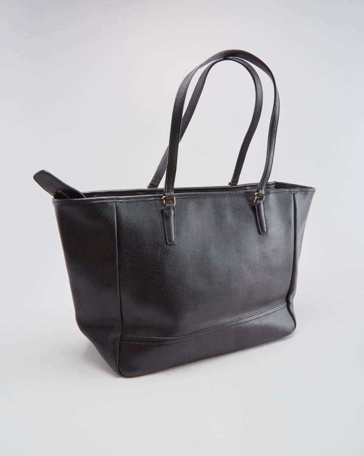Coach Black Leather Tote Shopper Shoulder Bag
