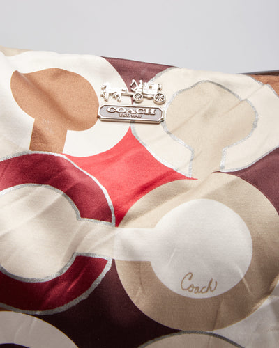 Coach Burgundy Patterned Fabric Bag - One Size