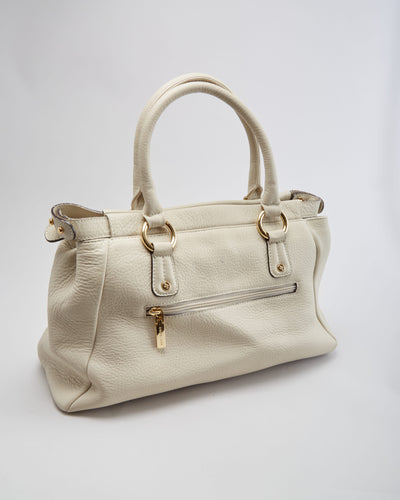 Pierre Cardin White Leather Handbag - One Size