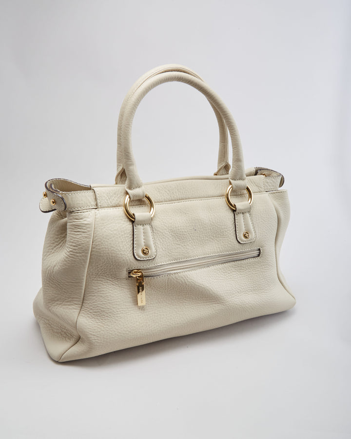 Pierre Cardin White Leather Handbag - One Size
