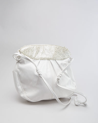 Vintage1990s White Leather Handbag - One Size