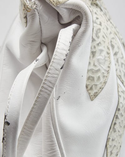 Vintage1990s White Leather Handbag - One Size