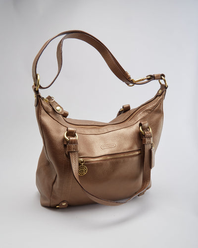 Coach Gold Leather Shoulder Bag - One Size