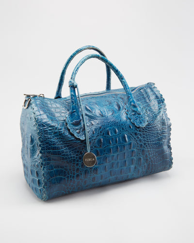 Y2K Furla Blue Leather Bag - One Size