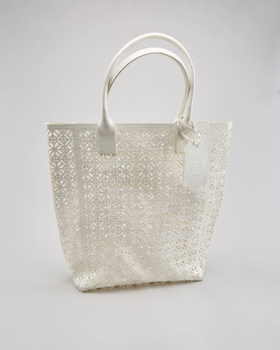Tory Burch White Synthetic Shopper Bag - One Size