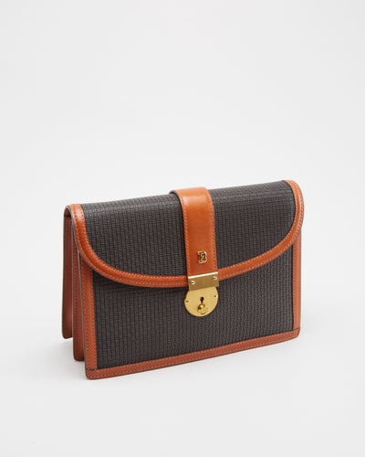 Vintage 1980s Bally Brown Clutch Bag - One Size