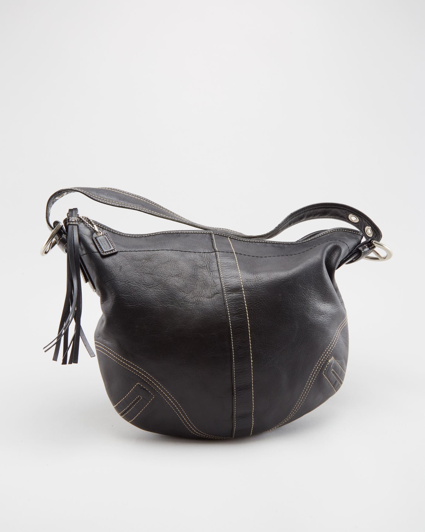 Coach Black Leather Shoulder Bag - One Size