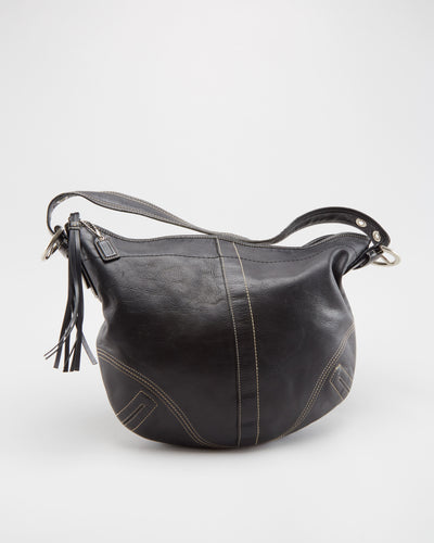 Coach Black Leather Shoulder Bag - One Size