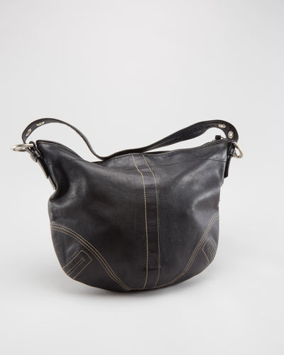 Coach Black Leather Shoulder Bag - One Size