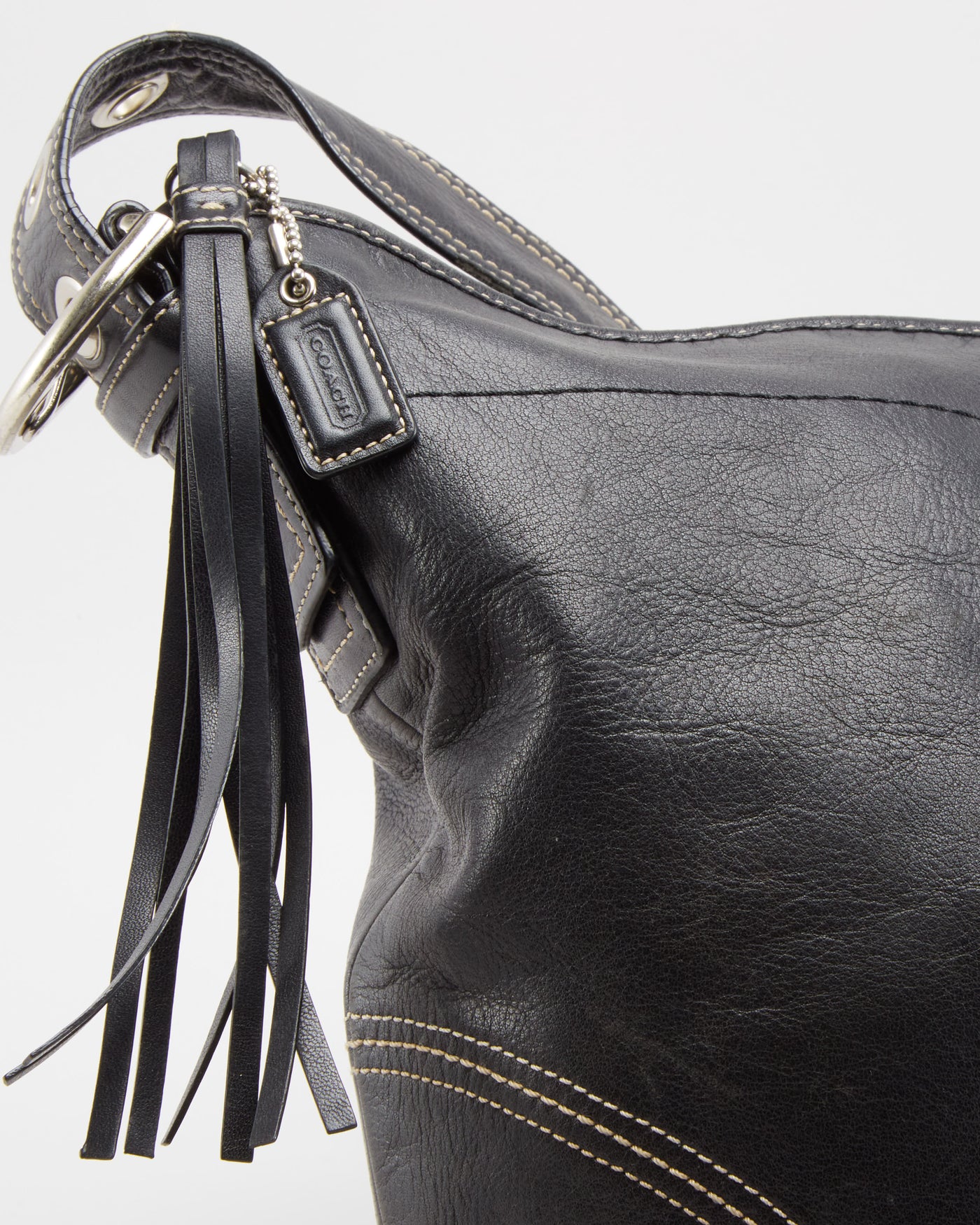 Coach Black Leather Shoulder Bag - One Size