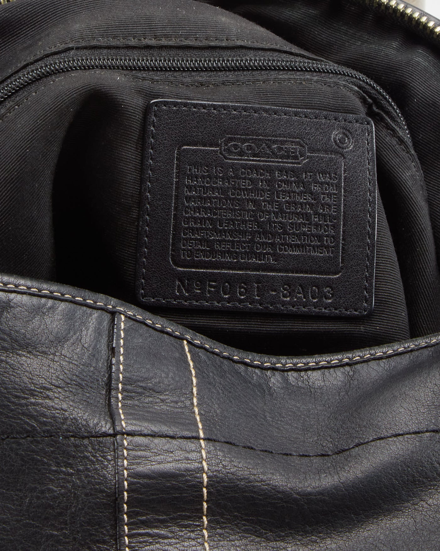 Coach Black Leather Shoulder Bag - One Size