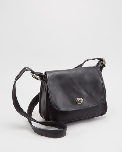 Coach Black Leather Satchel Bag - One Size