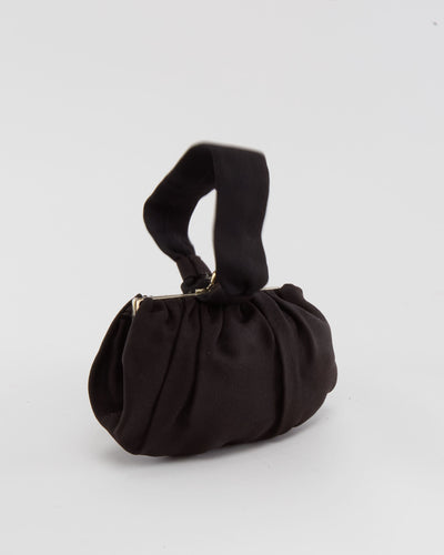 Vintage 1940s Black Wristlet Purse - One Size
