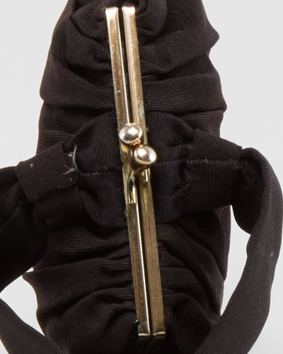 Vintage 1940s Black Wristlet Purse - One Size