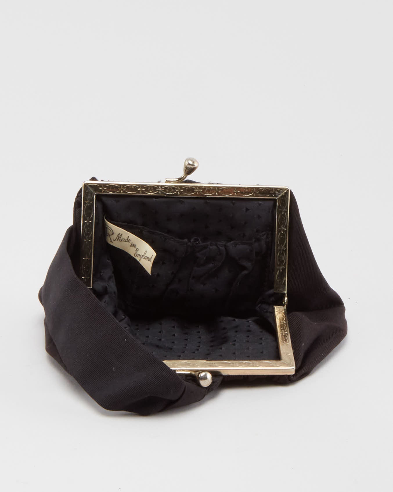 Vintage 1940s Black Wristlet Purse - One Size