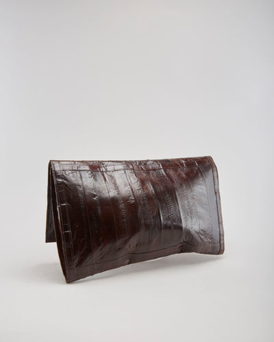 Real Eel Skin  Brown Clutch