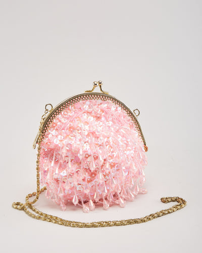 Beaded Pink Evening Bag