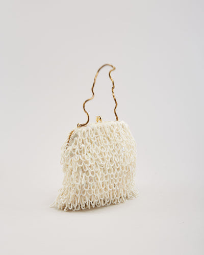 Beaded White Evening Bag