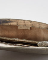 Nancy Gonzalez Silver Crocodile Clutch