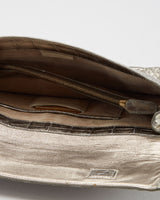Nancy Gonzalez Silver Crocodile Clutch