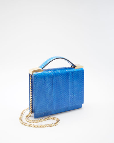 Brian Atwood Blue Leather Shoulder Bag