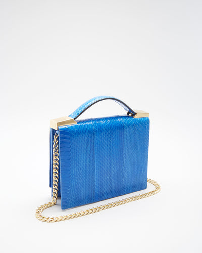 Brian Atwood Blue Leather Shoulder Bag