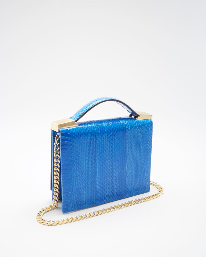 Brian Atwood Blue Leather Shoulder Bag