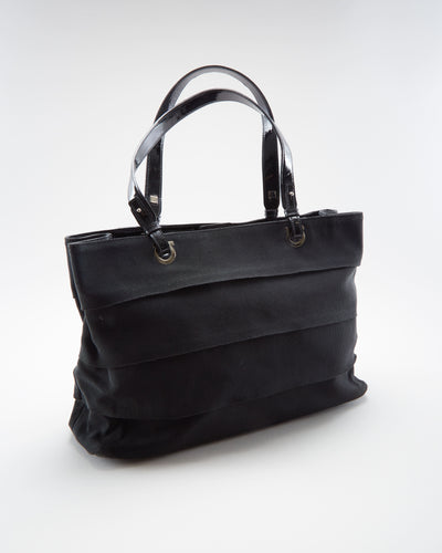 Salvatore Ferragamo Black Canvas Handbag
