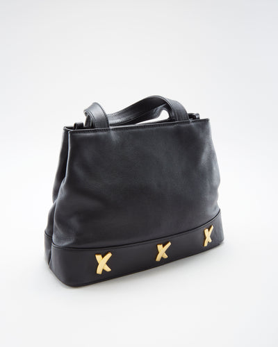 Paloma Picasso Black Leather Handbag