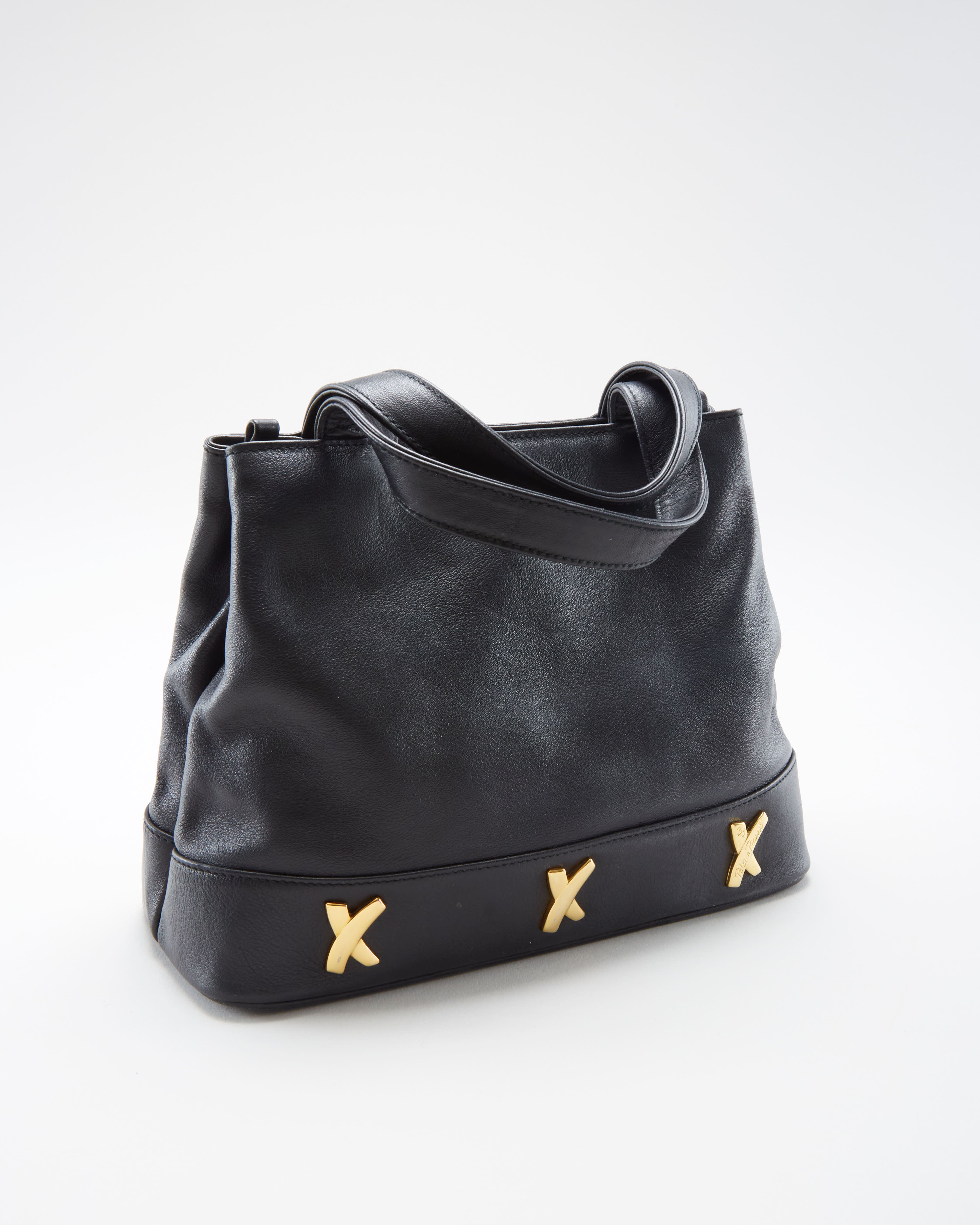 Paloma Picasso Black Leather Handbag