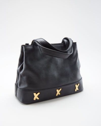 Paloma Picasso Black Leather Handbag