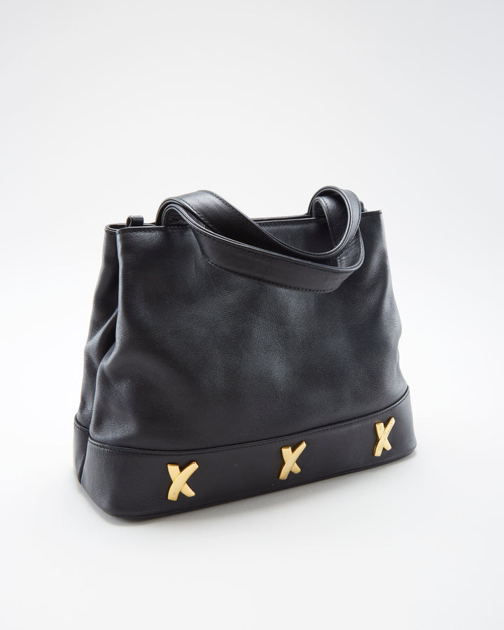 Paloma Picasso Black Leather Handbag