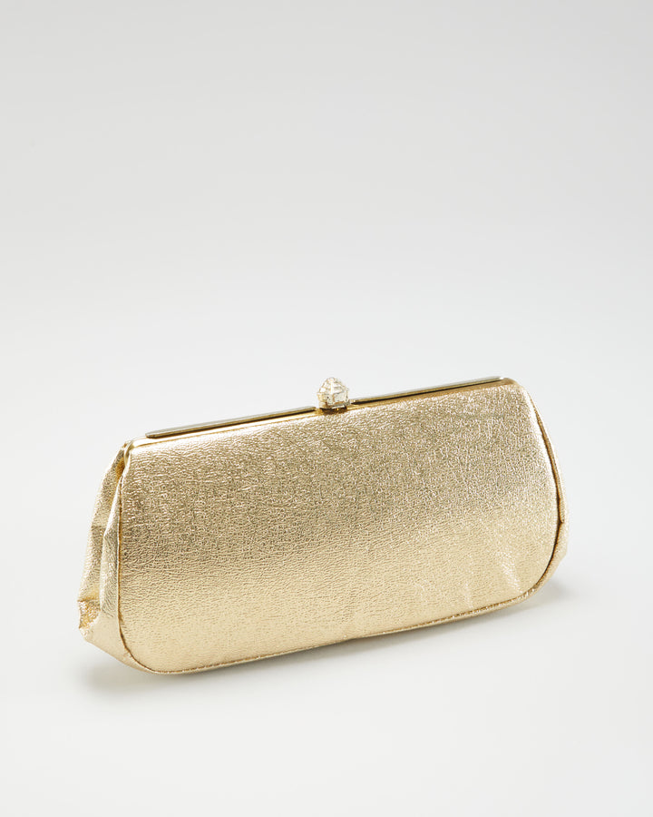 Vintage 1970s Gold Clutch Bag