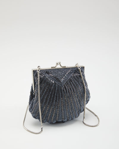 Y2K Grey Silver Beaded Bag
