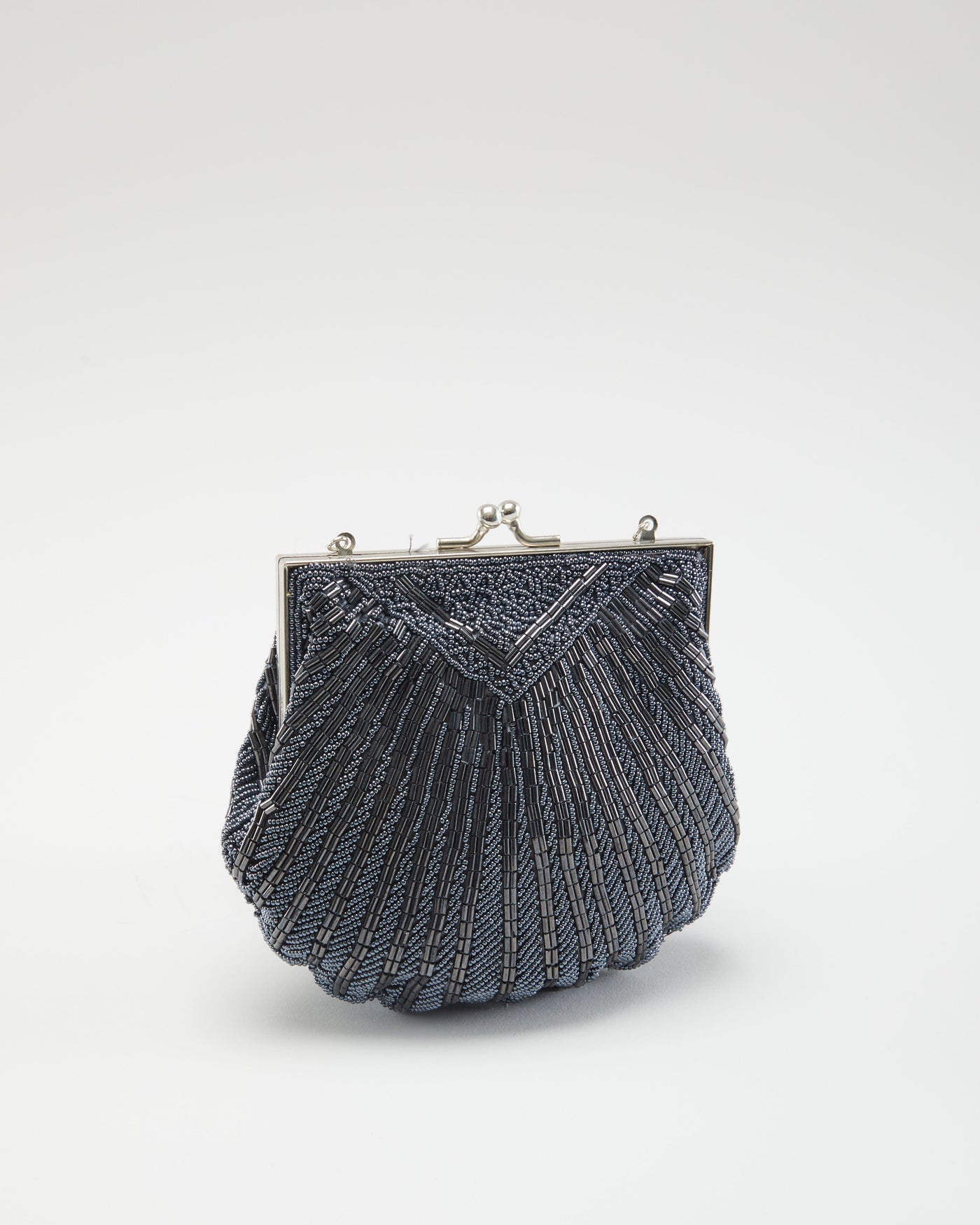 Y2K Grey Silver Beaded Bag